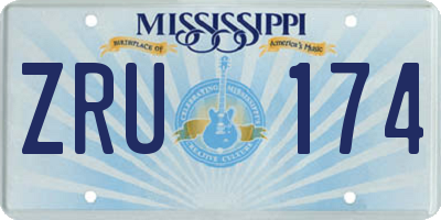 MS license plate ZRU174