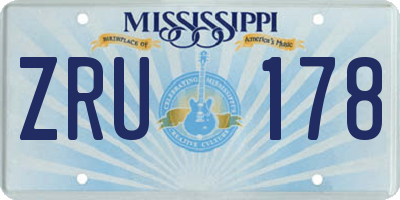 MS license plate ZRU178