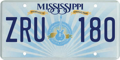 MS license plate ZRU180