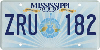 MS license plate ZRU182