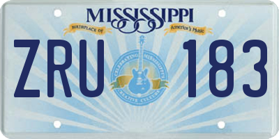 MS license plate ZRU183