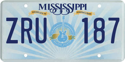 MS license plate ZRU187