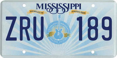 MS license plate ZRU189