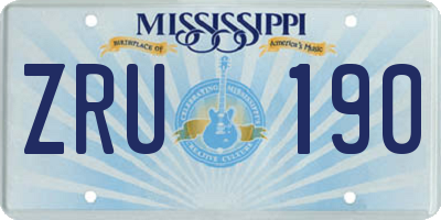 MS license plate ZRU190