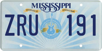 MS license plate ZRU191