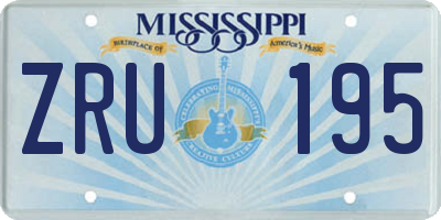 MS license plate ZRU195