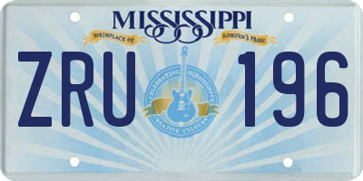 MS license plate ZRU196