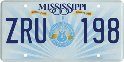 MS license plate ZRU198