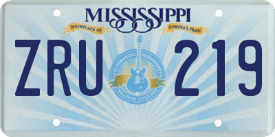 MS license plate ZRU219