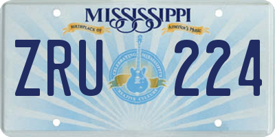 MS license plate ZRU224