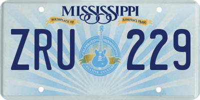 MS license plate ZRU229