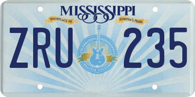 MS license plate ZRU235