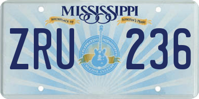 MS license plate ZRU236