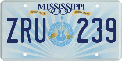 MS license plate ZRU239