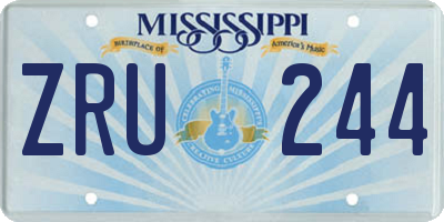 MS license plate ZRU244