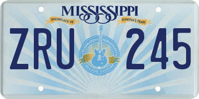 MS license plate ZRU245