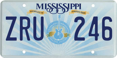 MS license plate ZRU246