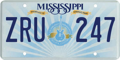 MS license plate ZRU247