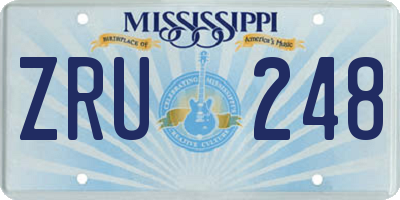 MS license plate ZRU248