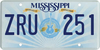 MS license plate ZRU251