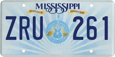 MS license plate ZRU261