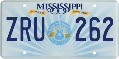 MS license plate ZRU262