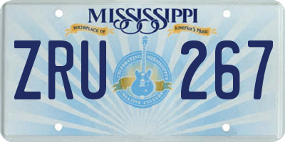 MS license plate ZRU267