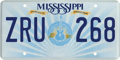 MS license plate ZRU268