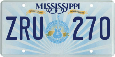 MS license plate ZRU270