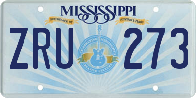 MS license plate ZRU273