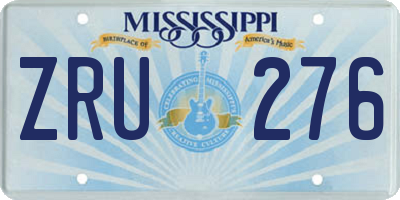 MS license plate ZRU276