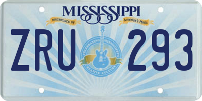 MS license plate ZRU293
