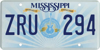 MS license plate ZRU294