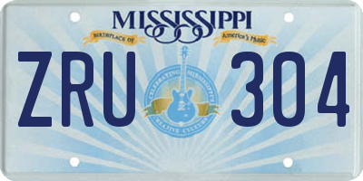 MS license plate ZRU304