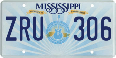 MS license plate ZRU306