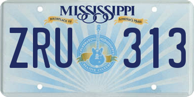 MS license plate ZRU313