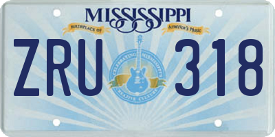 MS license plate ZRU318