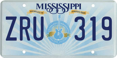 MS license plate ZRU319