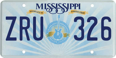MS license plate ZRU326