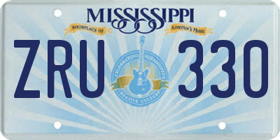 MS license plate ZRU330
