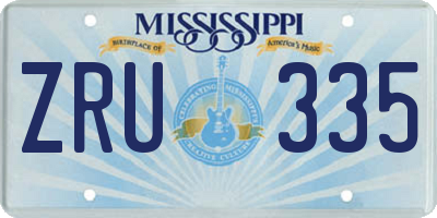 MS license plate ZRU335
