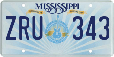 MS license plate ZRU343