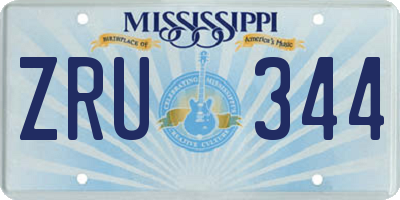 MS license plate ZRU344