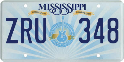 MS license plate ZRU348