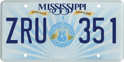 MS license plate ZRU351