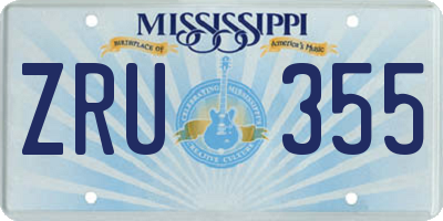 MS license plate ZRU355