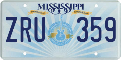 MS license plate ZRU359