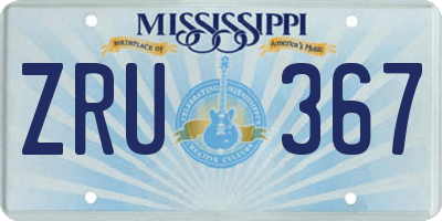 MS license plate ZRU367