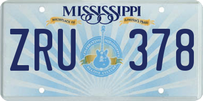 MS license plate ZRU378