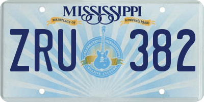 MS license plate ZRU382